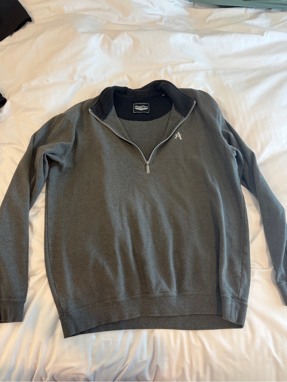 Straight Down Men's Charcoal Quarter-Zip Pullover
